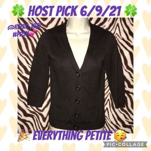 Ann Taylor Petite XSP brown buttoned sweater